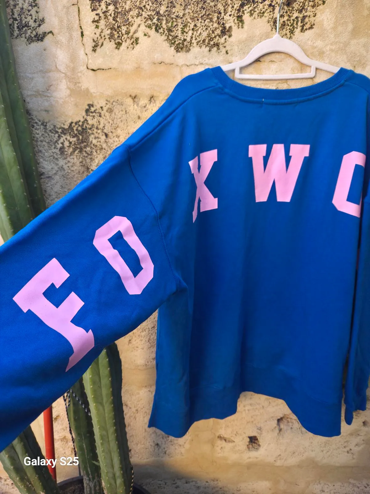 Royal Blue & Pink Oversized Graphic Sweatshirt / Streetwear Crewneck — photo 3