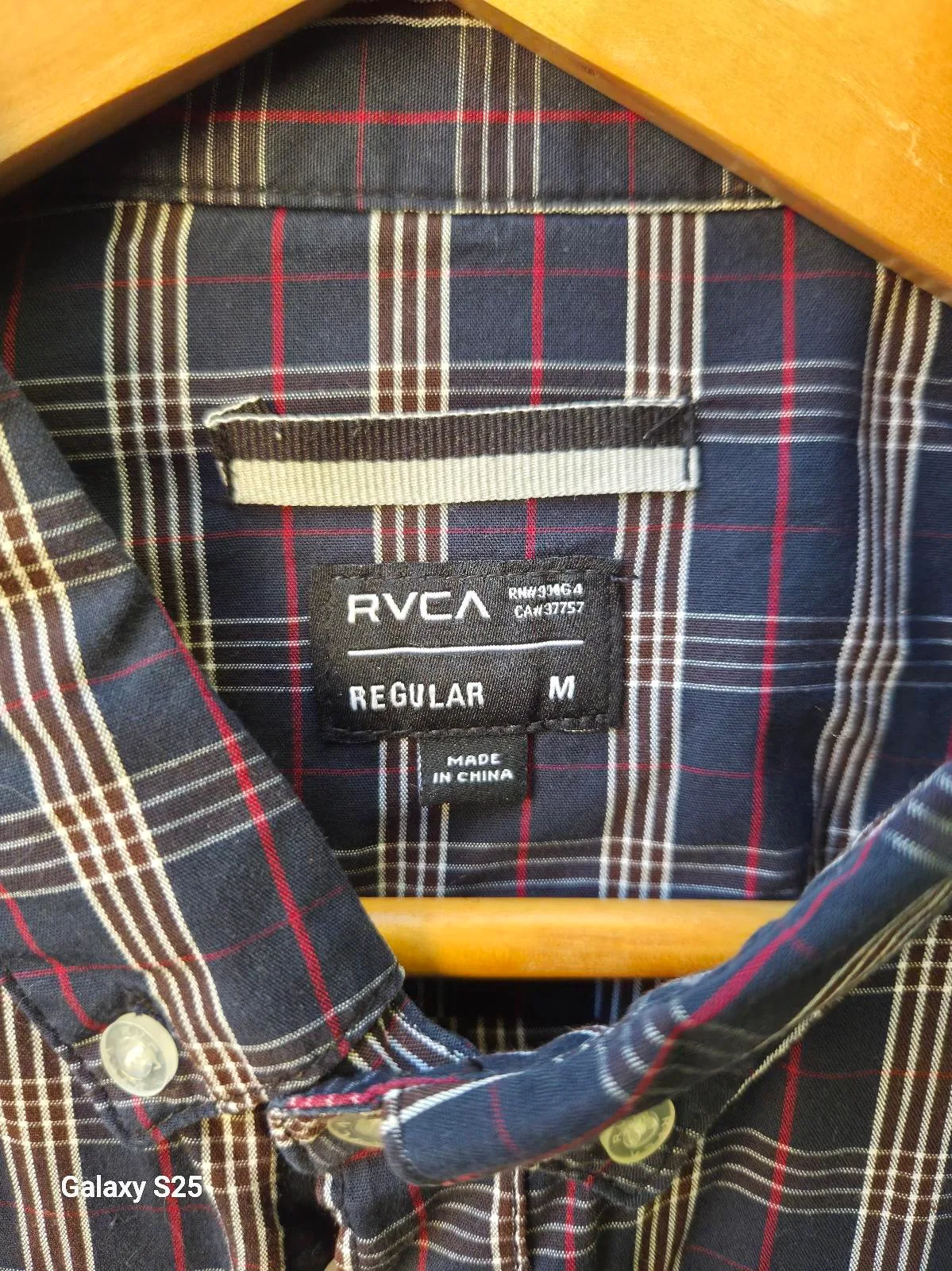 RVCA Navy Check Long Sleeve Shirt — photo 3