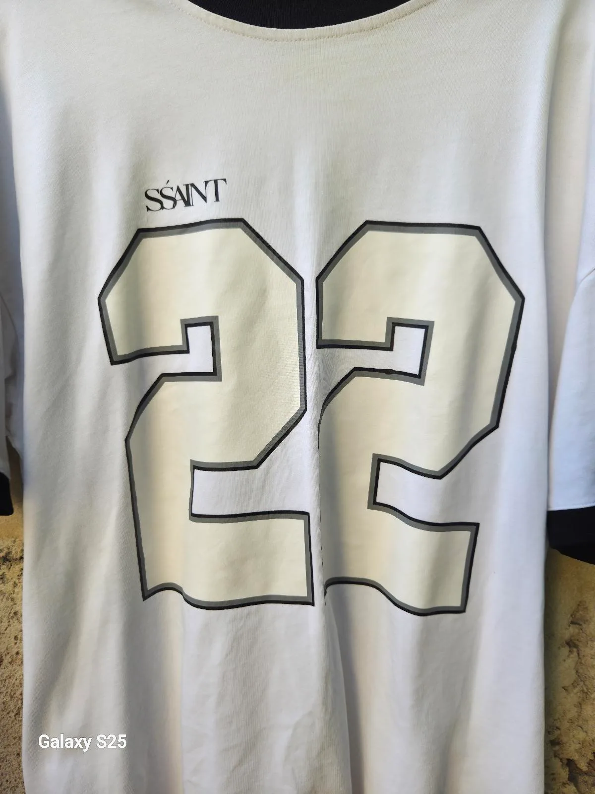 #22 Oversized Jersey Tee White & Black — photo 2