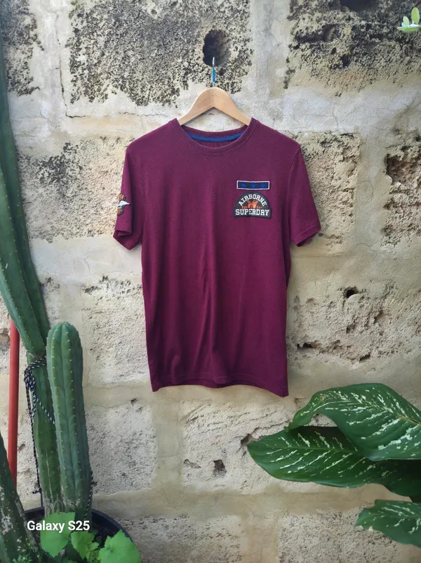 Superdry Burgundy Graphic Patch T-Shirt