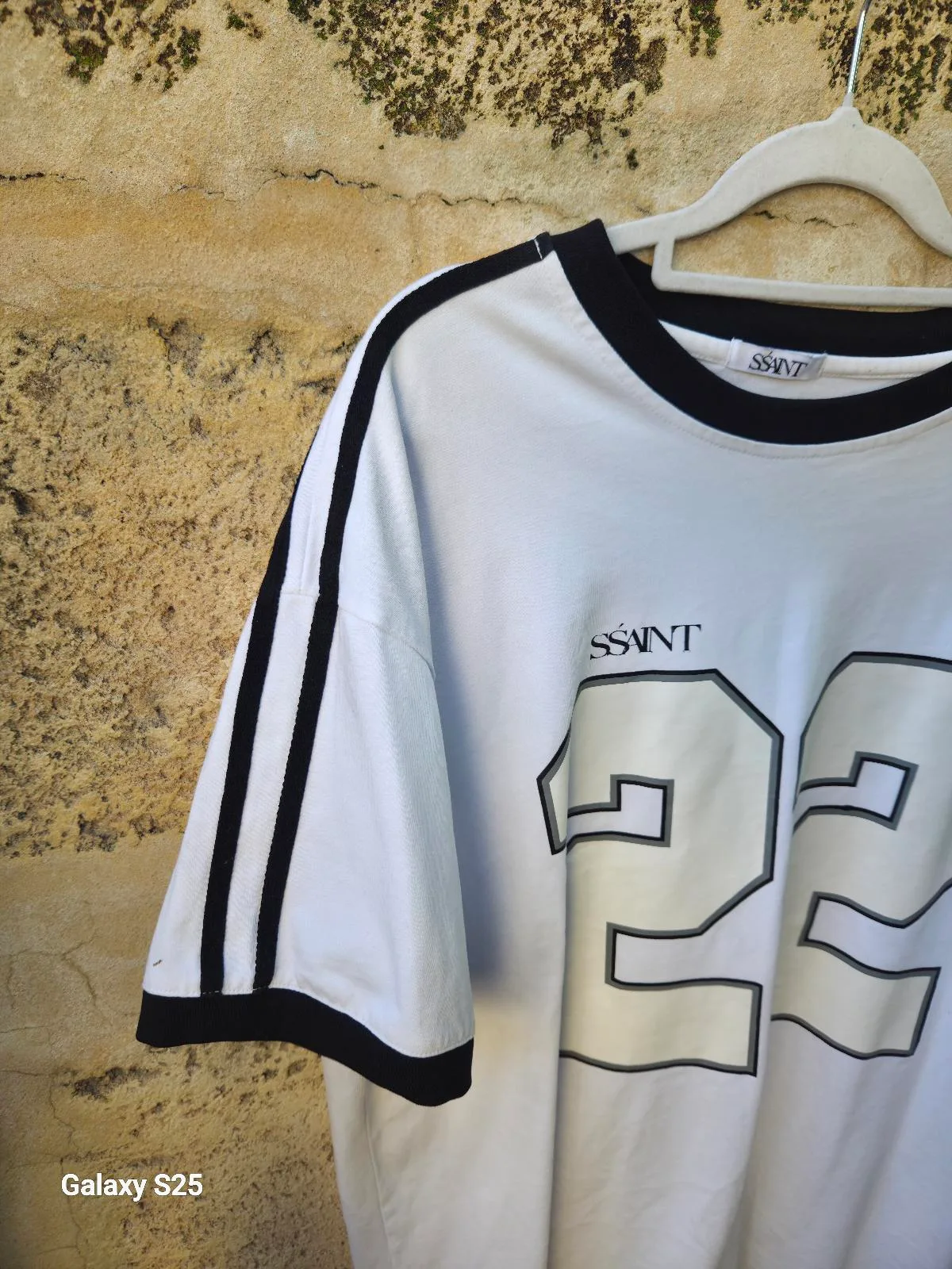 #22 Oversized Jersey Tee White & Black — photo 3