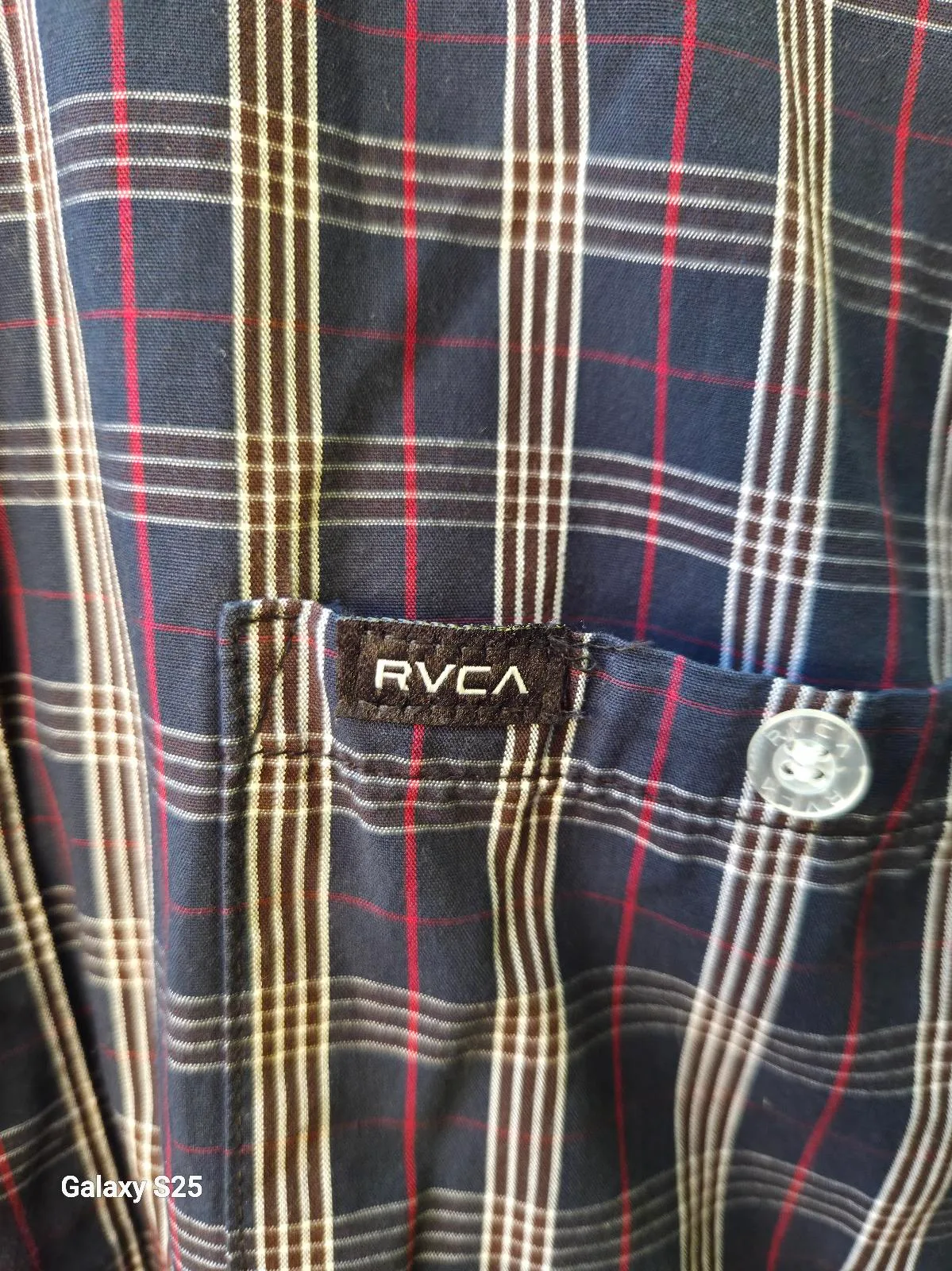 RVCA Navy Check Long Sleeve Shirt — photo 2