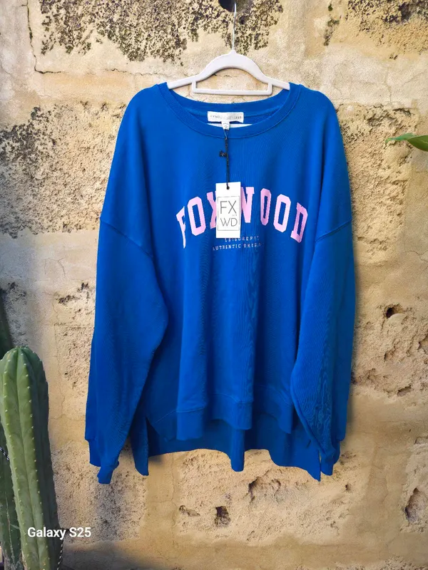 Royal Blue & Pink Oversized Graphic Sweatshirt / Streetwear Crewneck