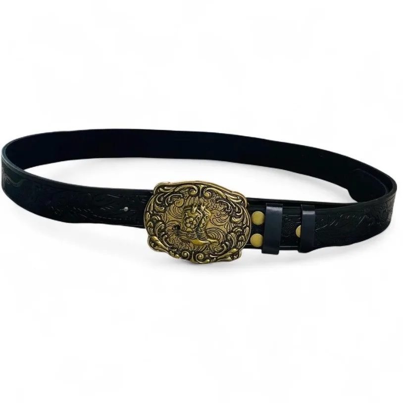 Custom Western Belt with Boots Buckle — photo 3