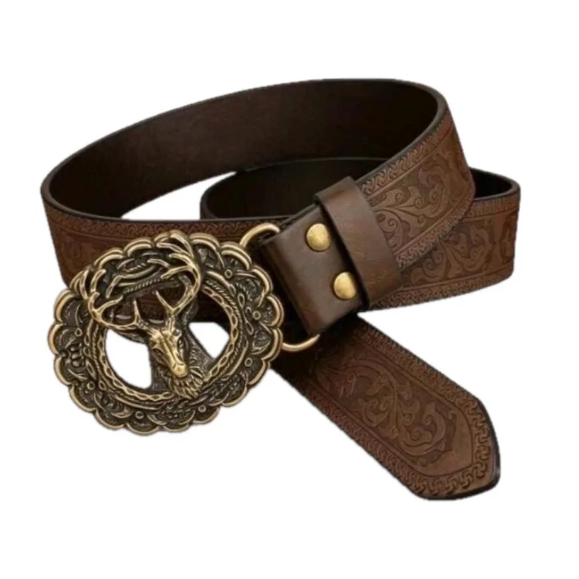 Western Brown Embossed Belt Deer Buckle – photo 3