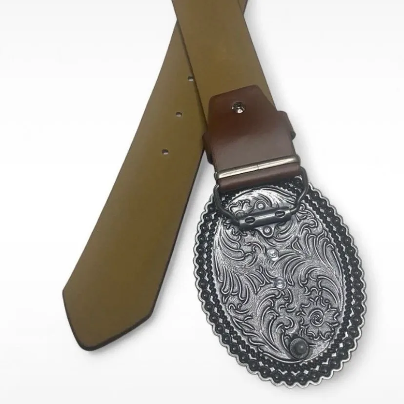 Western Embossed Belt Longhorn Buckle — photo 5