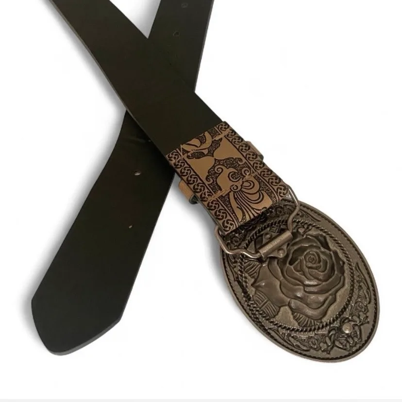 Western Embossed Belt Light Gold Tone Buckle — photo 6