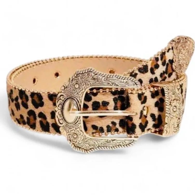 Leopard print belt with gold buckle NEW — photo 6