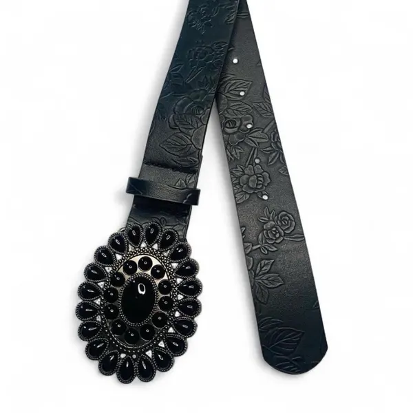 Western Embossed Belt Navajo-inspired Buckle