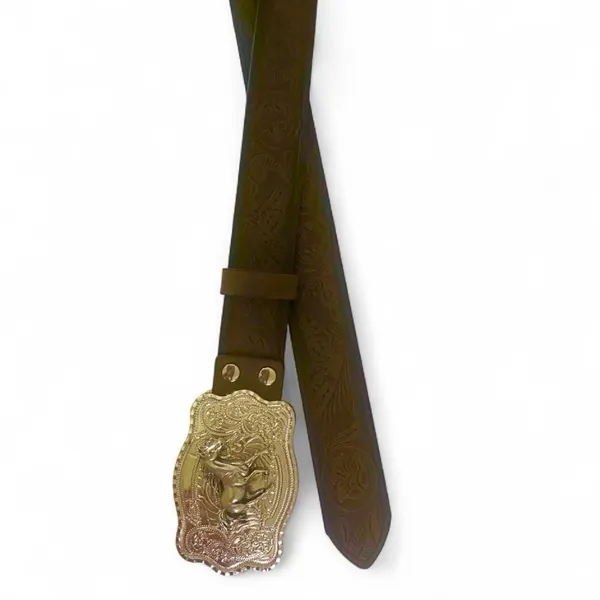 Custom Western Embossed Belt Galloping Horse Buckle