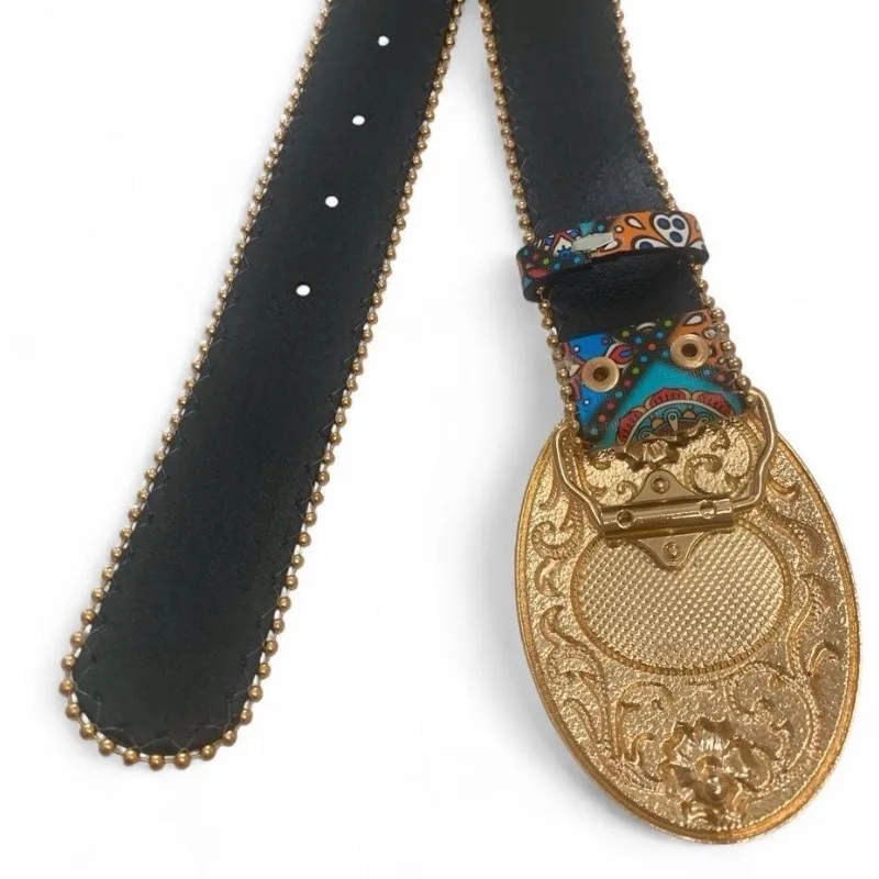 Boho Multicoloured Belt with Red Stone Buckle – photo 8