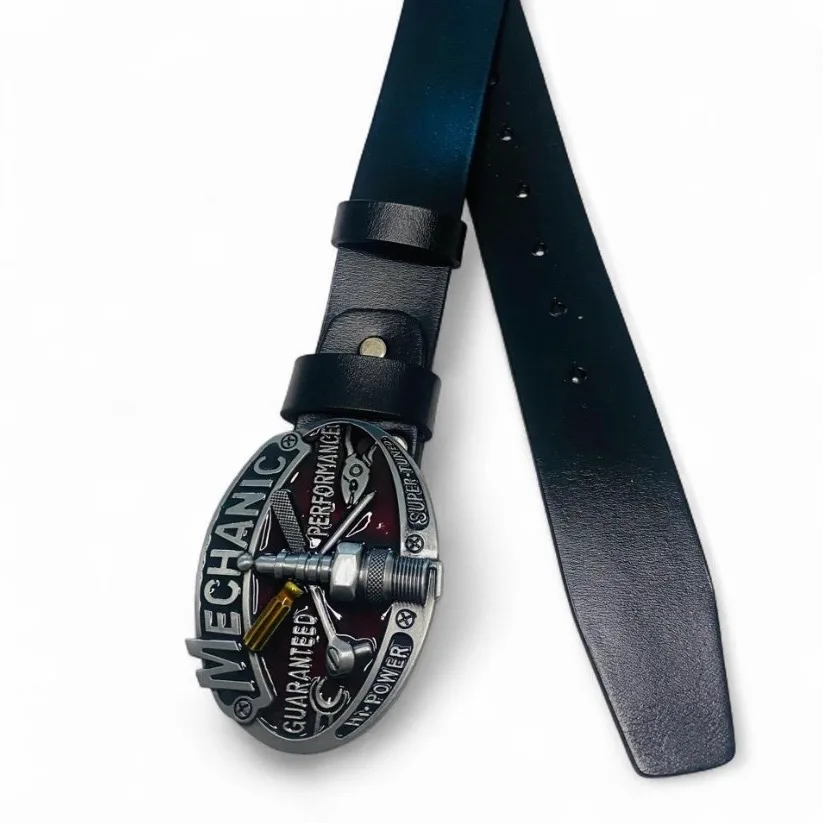 Leather Belt & Mechanics Buckle NEW — photo 2