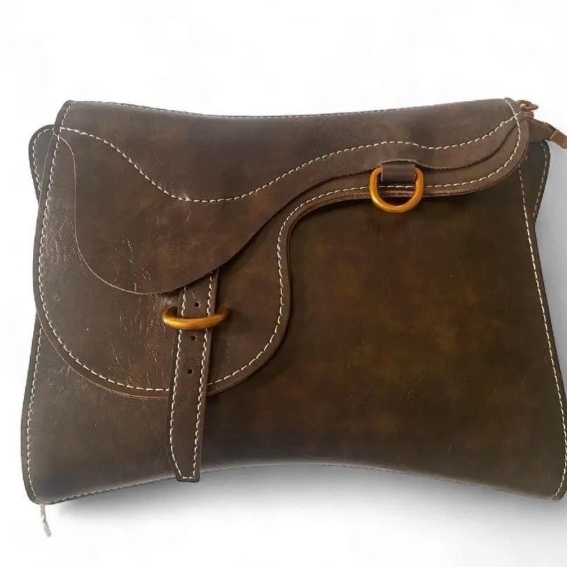 Western-Style Saddle inspired Shoulder Bag Brown Cowgirl Equestrian – photo 7