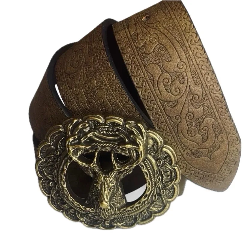 Western Brown Embossed Belt Deer Buckle – photo 8