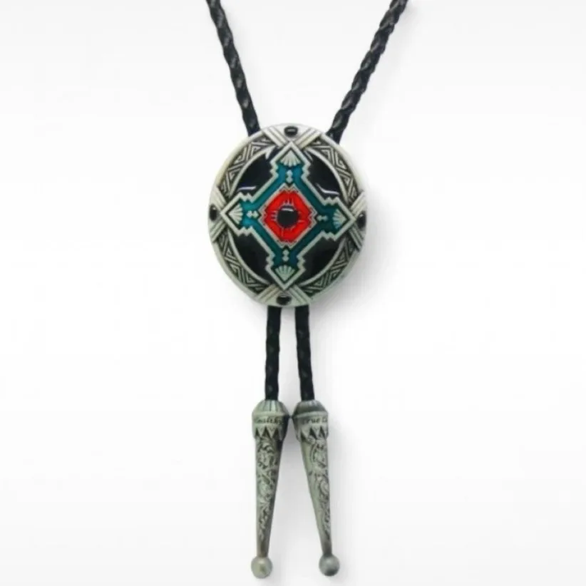 Vintage-Style Southwest "Wedding" Bolo Tie Native American Inspired — photo 7