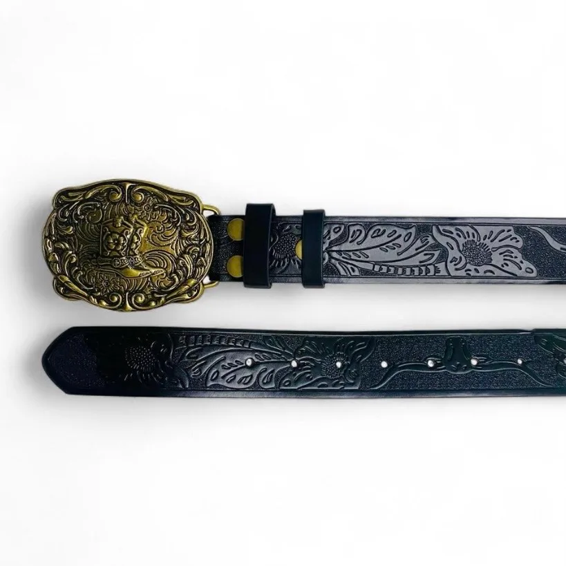 Custom Western Belt with Boots Buckle — photo 6