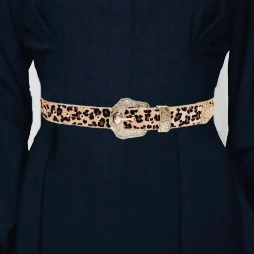 Leopard print belt with gold buckle NEW — photo 2