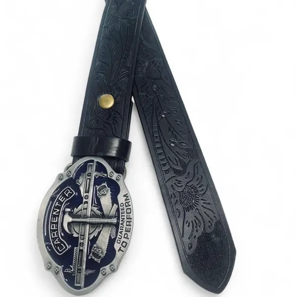 Custom Leather Belt & Carpenter Buckle