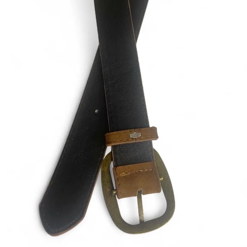 Tan Velvet Belt Brass-Tone Buckle – photo 4