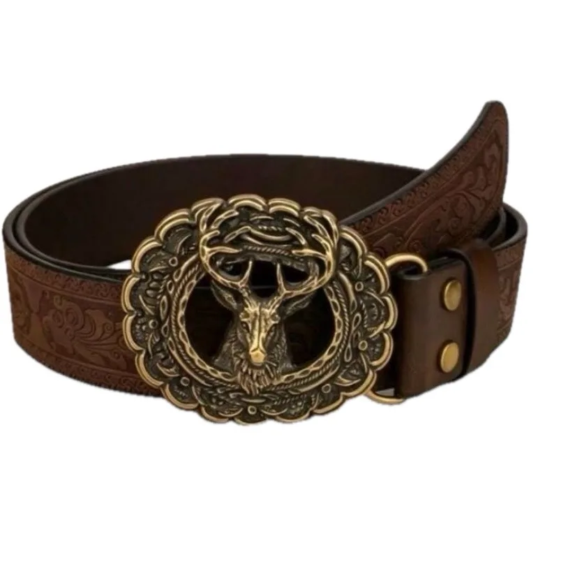 Western Brown Embossed Belt Deer Buckle – photo 7