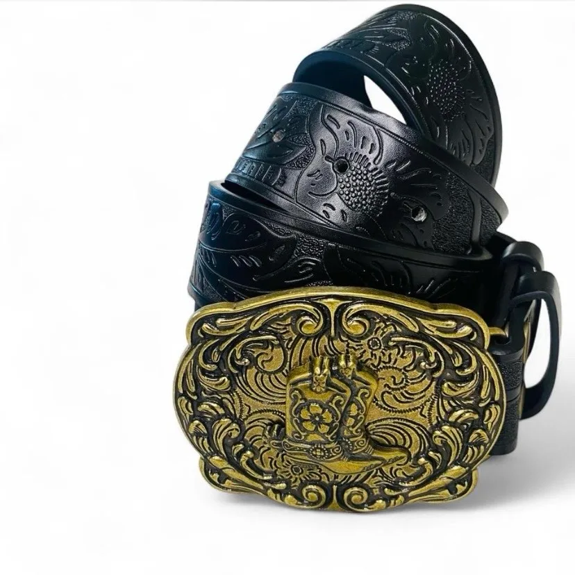 Custom Western Belt with Boots Buckle — photo 2