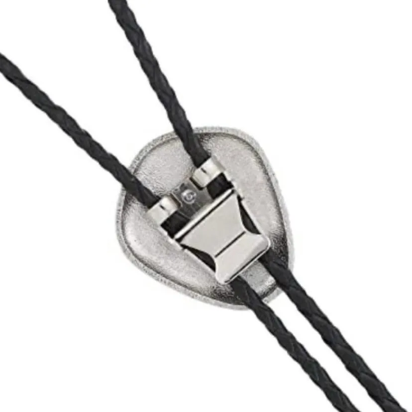 Western Bolo Tie Turquoise set in Silver Tone Bezel – photo 6