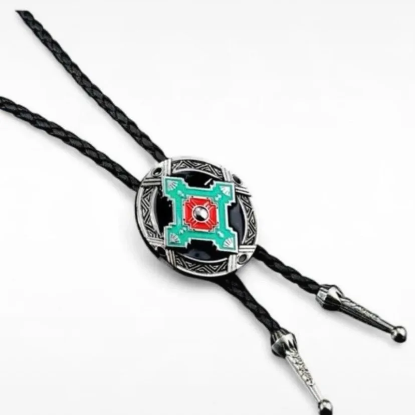 Vintage-Style Southwest "Wedding" Bolo Tie Native American Inspired — photo 2