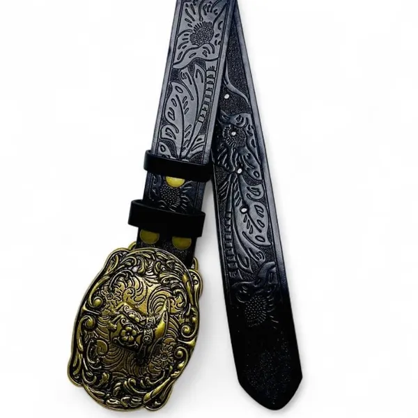 Custom Western Belt with Boots Buckle