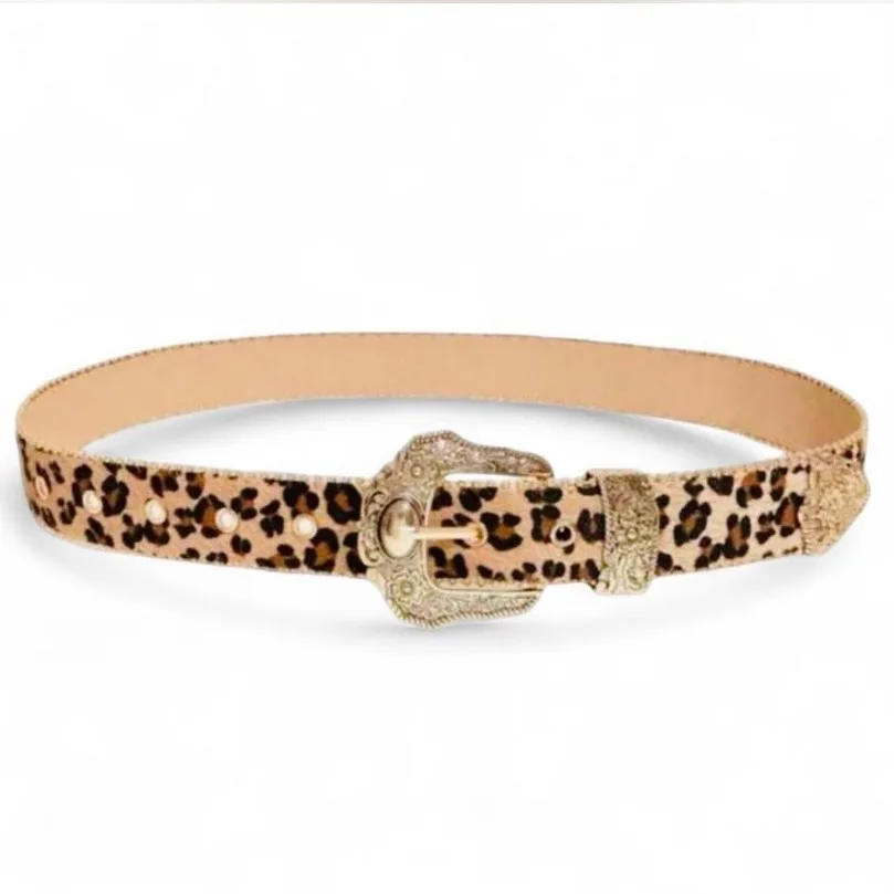 Leopard print belt with gold buckle NEW — photo 5