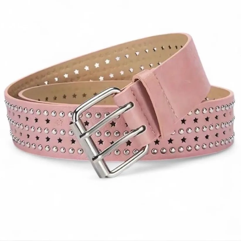 Wide Pink Studded Belt Belt — photo 2