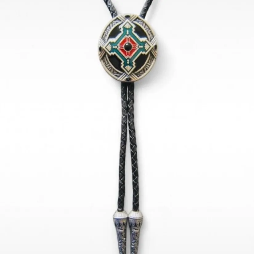 Vintage-Style Southwest "Wedding" Bolo Tie Native American Inspired — photo 4