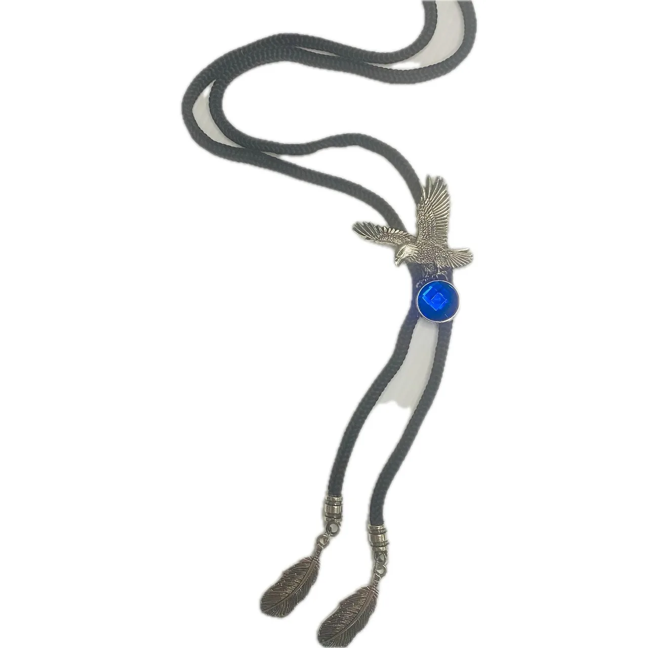 Western Bolo Tie Silver-Tone Eagle Blue Crystal – photo 5