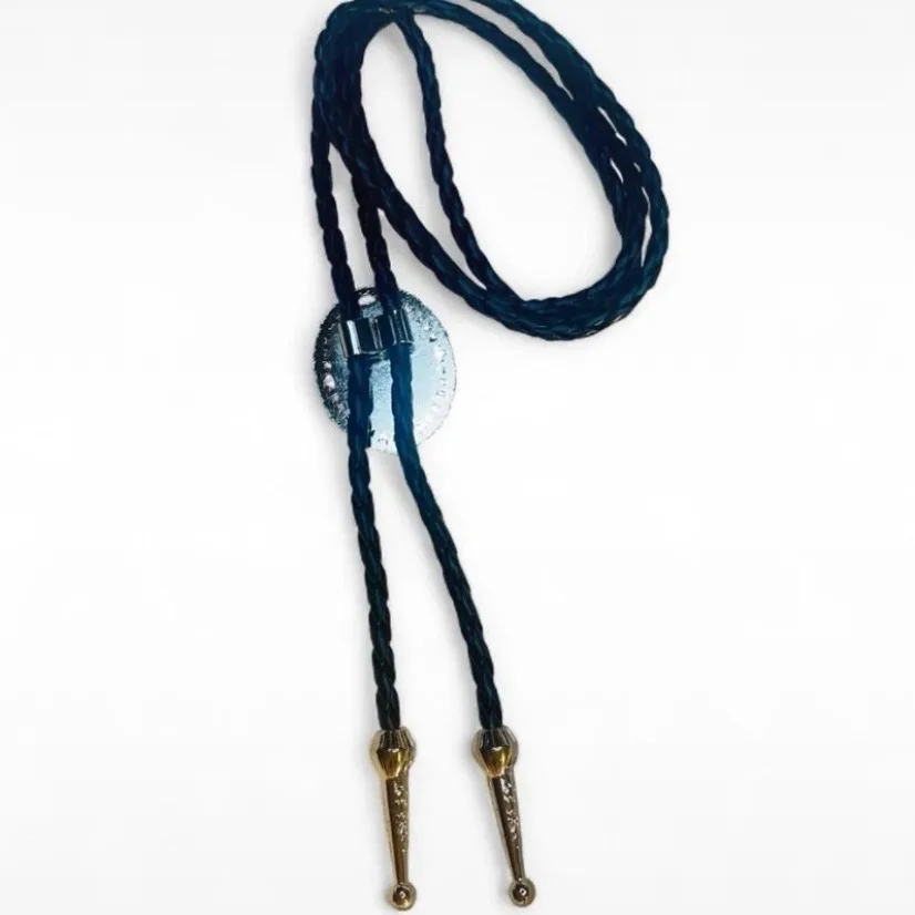 Western Faux Cabouchon Bolo Tie Silver-Tone Bezel — photo 5