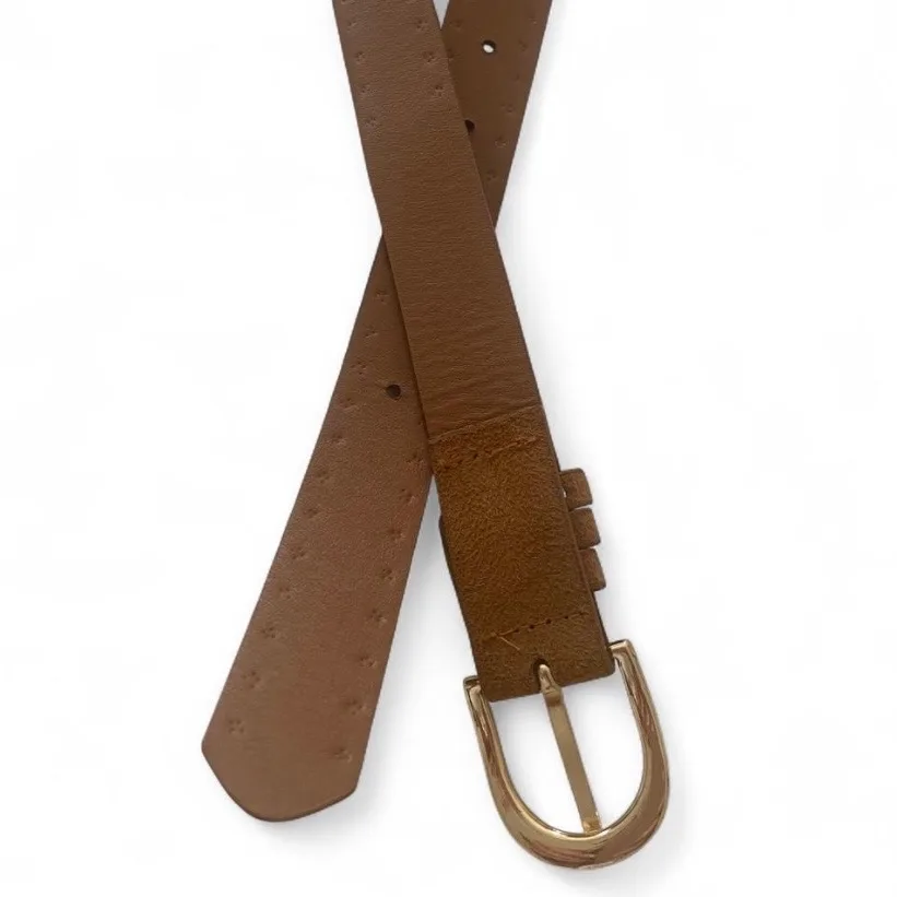 Western Style Camel Coloured Faux Suede Studded Belt — photo 6