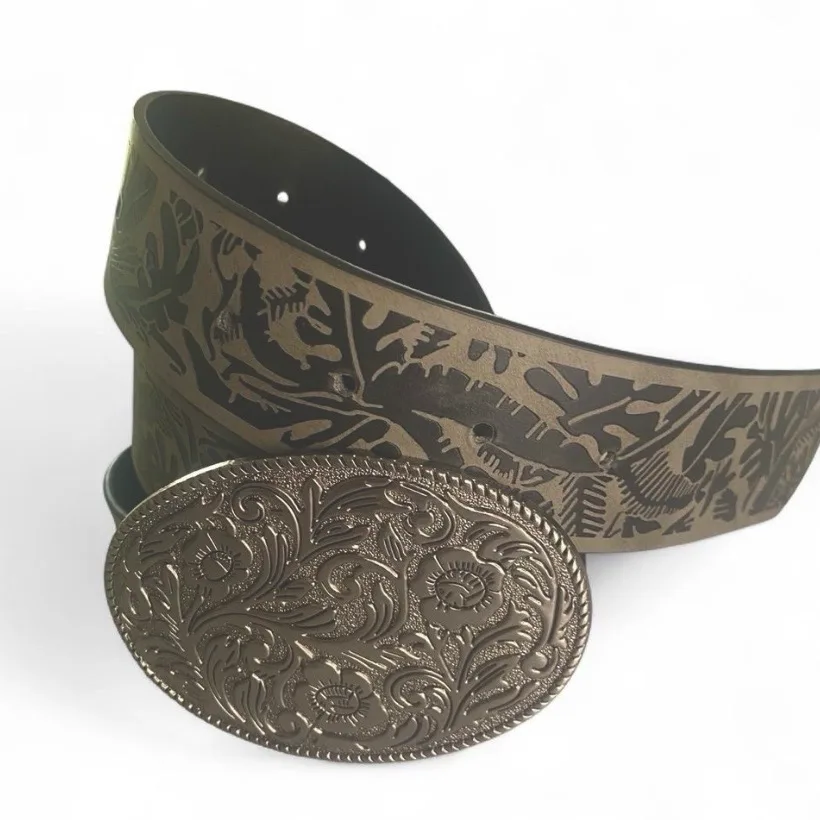 Western Style Belt Silver-Tone Buckle — photo 3