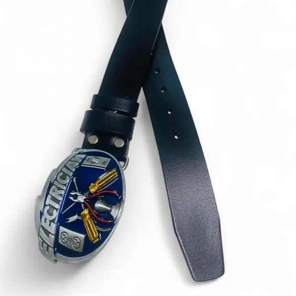 Custom Leather Belt Electrician Buckle