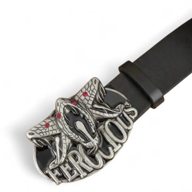 Punk rock gothic studded belt snakehead buckle — photo 6