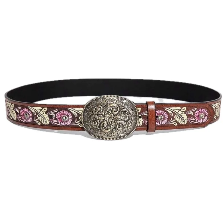 Western Style Embossed Belt Silver-Tone Buckle – photo 7