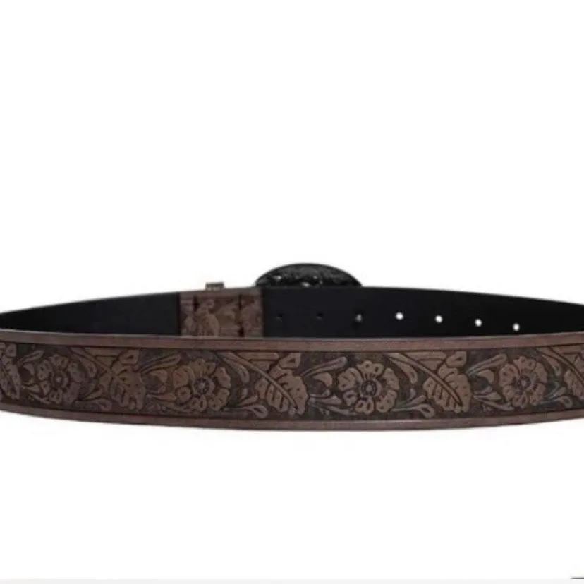 Western Style Embossed Belt Soft Gold-Tone Buckle – photo 4