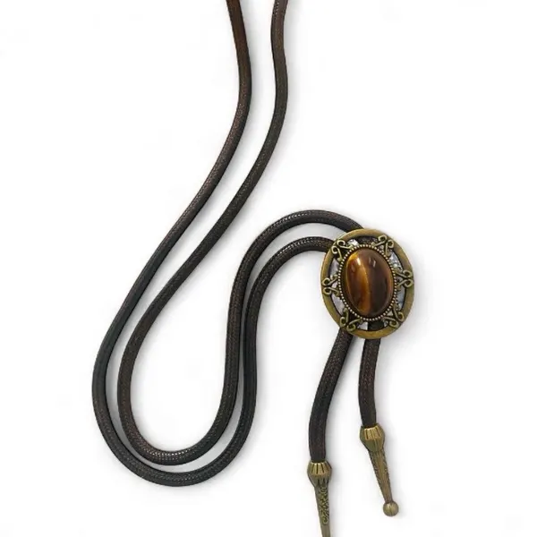 Vintage Style Western Bolo Tie/Necklace Tiger’s Eye BNWT