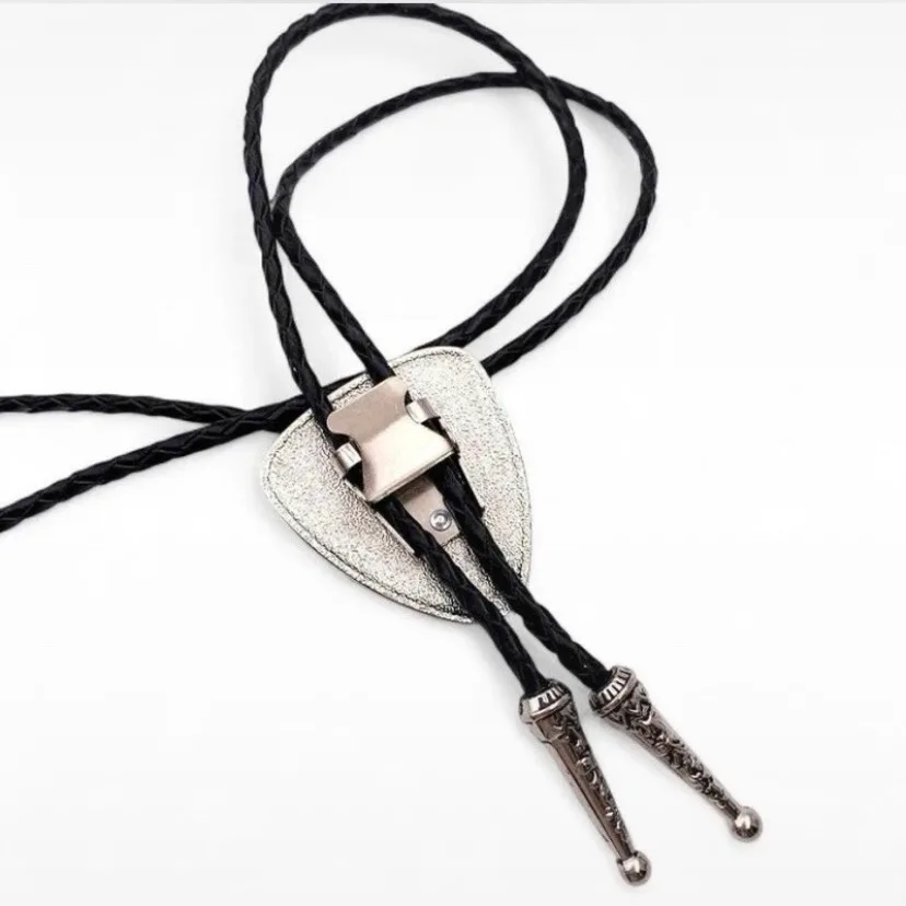 Western Bolo Tie Faux Turquoise Silver Tone Bezel — photo 7