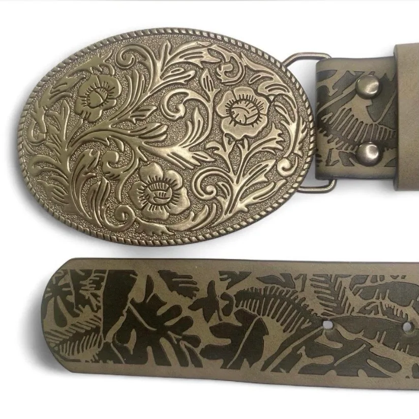 Western Style Belt Silver-Tone Buckle — photo 4