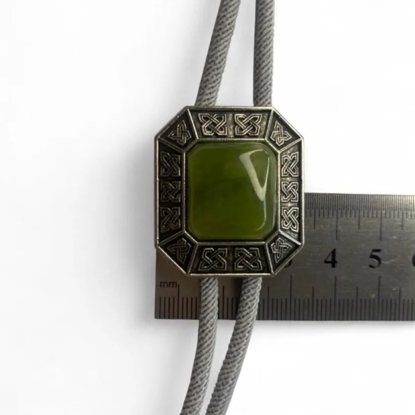 Western Boho Bolo Tie Silver-Tone Celtic Knot & Green Onyx NEW – photo 6