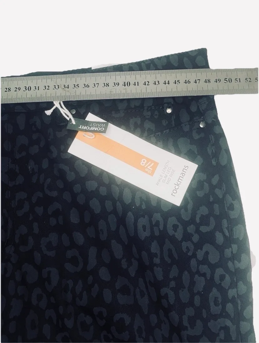 Rockman's Leopard Print Jeans 16 Blk/Grey BNWT – photo 5