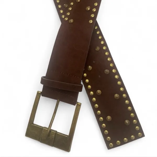 Viking-Style Studded Faux Suede Belt NEW