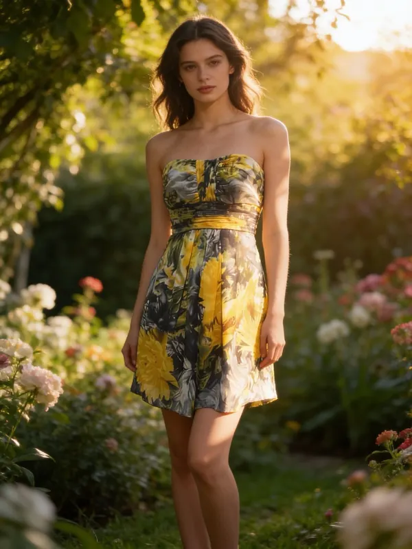 Wayne cooper yellow and blue mini dress