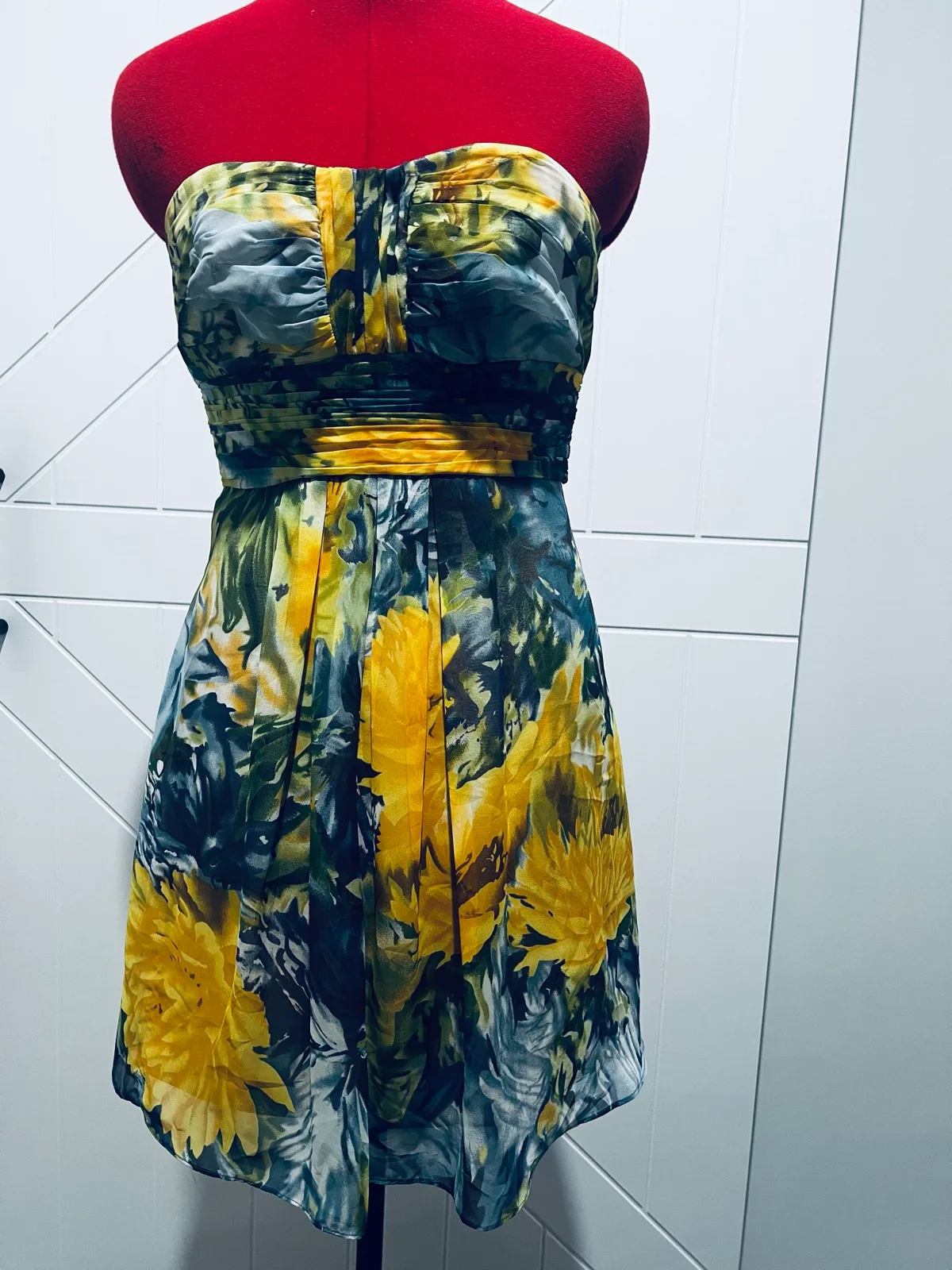 Wayne cooper yellow and blue mini dress — photo 3
