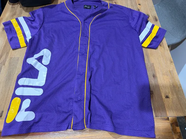Fila button down mesh baseball jersey size xl