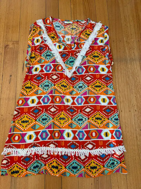 Sofito boho style geometric shift dress size s