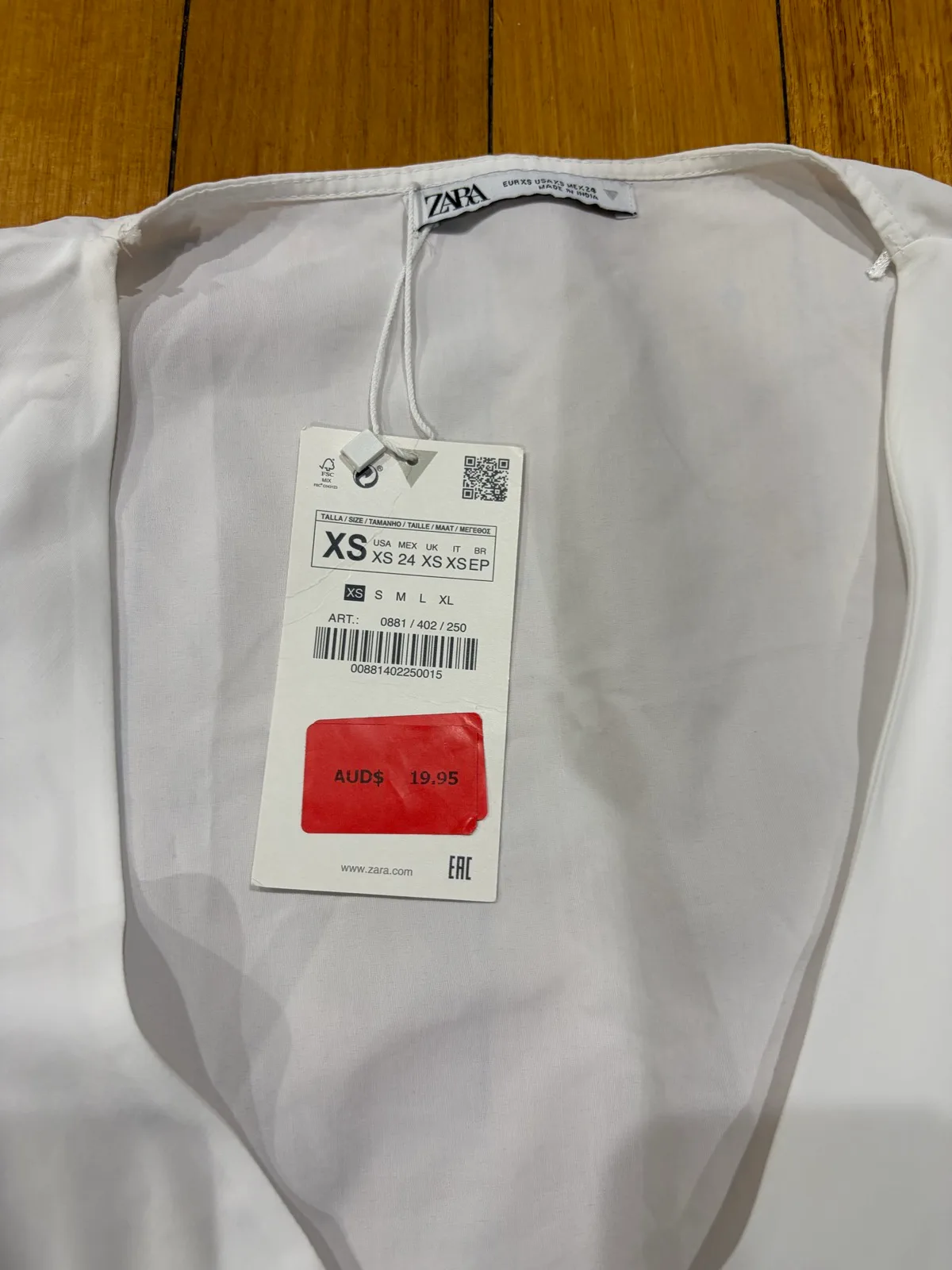 Zara white wrap crop top size XS – photo 2